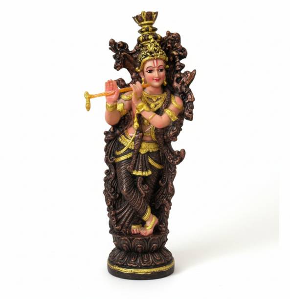 Newven Handcrafted Lord Krishna Idol for Home Decor Pooja Mandir Showpiece Statue Decorative Showpiece  -  35 cm