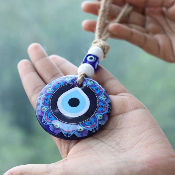 BHAGYA G Blue Big Evil Eye Nazar Wall Hanging for Home OfficeDécor Good Luck Protection डेकोरेटिव शोपीस  -  10 cm