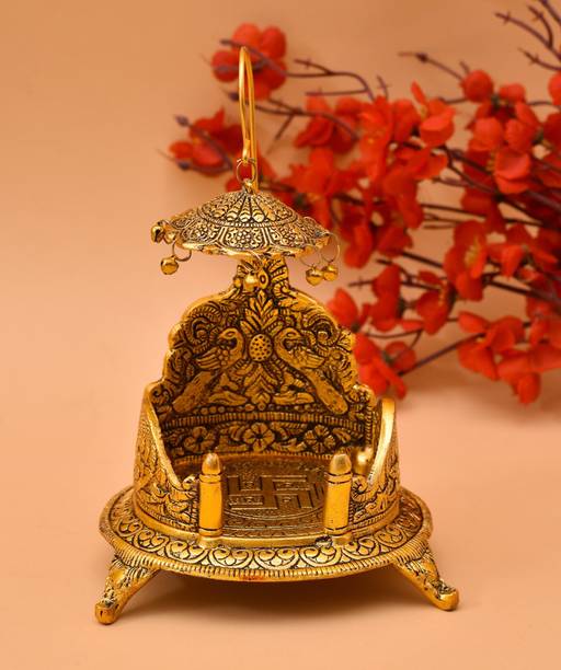 EliteTouch Metal Pital Look Laddu Gopal Singhasan for Kanha Decorative Showpiece  -  22 cm