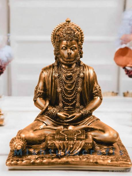 Mishtukocrafts hanuman statue for car dashboard office gifts Decorative Showpiece  -  12 cm