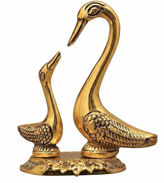 KridayKraft Metal Handicrafts Swan Pair / Kissing Duck love birds,Metal Love Birds swan Pair Showpiece for Home Decor Statue Love for Romantic Gift to Boyfriend,Girlfriend,Wife,Friends, Decoration Idol for Showcase,Office Decoration,Gift Your Relatives on Birthday Gift,corporate gifts,Gift Article... Decorative Showpiece  -  14 cm