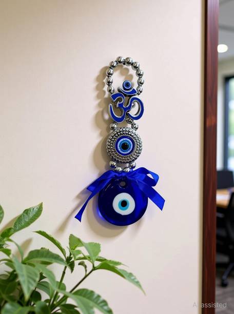 jangra Evil Eye Wall Hanging for Home Entrance Good Luck Charm, Prosperity at Office Decorative Showpiece - 15 cm