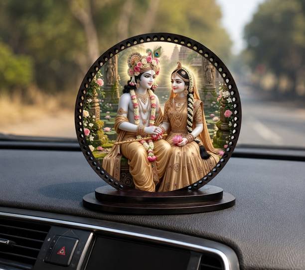 Flyvill radha krishna car dashboard Decorative Showpiece  -  10 cm
