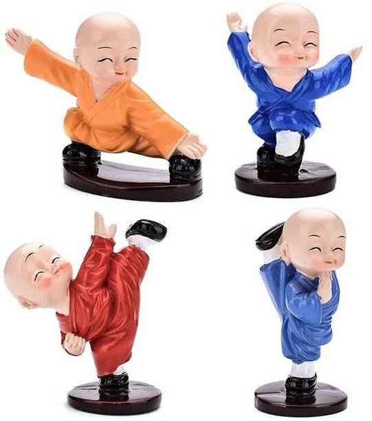 PsProducts Kung Fu Buddha Monk Figurines Showpiece for Home, Office Decoration Decorative Showpiece Decorative Showpiece Decorative Showpiece  -  7.5 cm