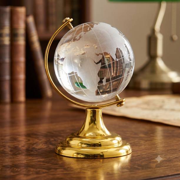 Hardini Crystal Glass Globe Showpiece Decorative Showpiece  -  11 cm