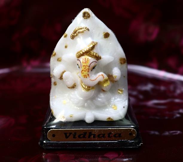 Aamrkoot Resin Ganesh ji for Car Dashboard, Ganesha Idol | Vinayaka | Ganpati Bappa Murti Decorative Showpiece  -  8 cm