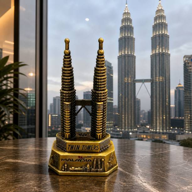 canv Twin tower Decorative Showpiece  -  10 cm
