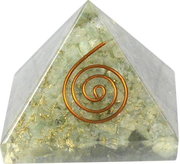 REIKI CRYSTAL PRODUCTS Green Jade Orgone Pyramid 40-50 mm For Vastu & Reiki Correction Decorative Showpiece  -  4 cm