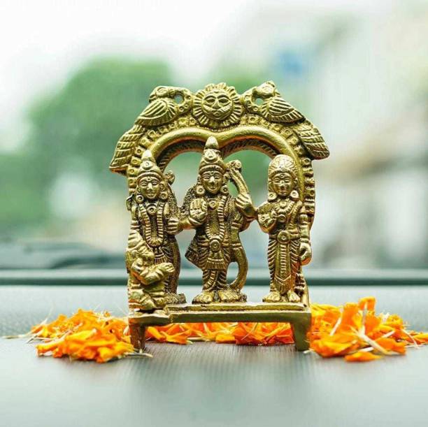 anshraj Brass Lord Ram Darbar Murti | Rama Sita Lakshman Hanuman Statue Decorative Showpiece  -  8.89 cm