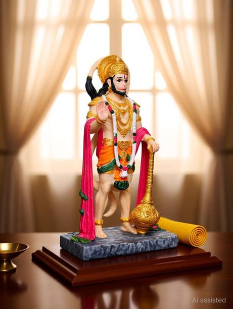 HOMESTA Small Hanuman Statue Decorative Showpiece  -  11 cm