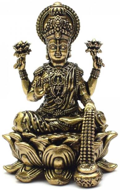 The Spiritual Living Maa Laxmi Idol | Laxmi Mata Murti | Brass Idol | Idol for Mandir , Home & Office Decorative Showpiece  -  5.1 cm