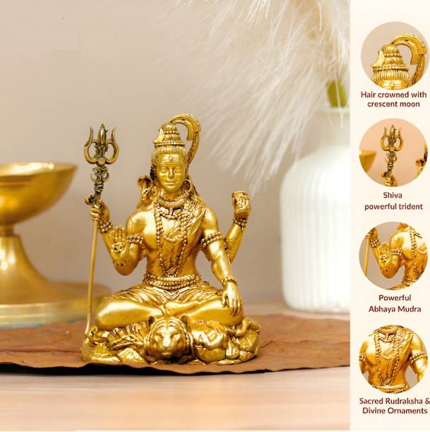 PE Mahadev Idol Murti Decorative Showpiece  -  10 cm