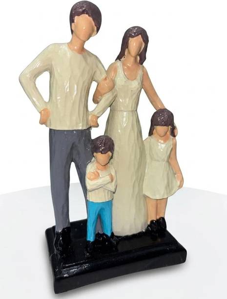 DAY CREATION Modern Happy Family Resin Showpiece Statue for Home Decor Decorative Showpiece  -  16 cm