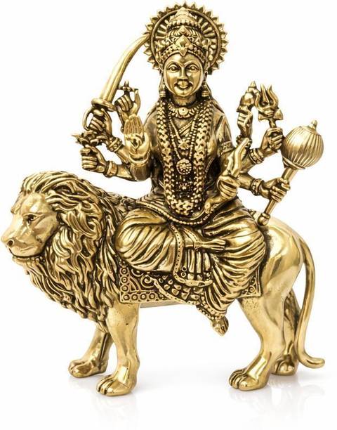 vastu vardan Brass Durga Maa Statue|Size-10cm|God Idol for Home, Office & Navratri Decoration Decorative Showpiece  -  10 cm
