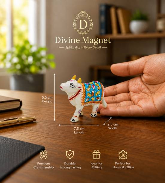 Sagar Enterprise Divine Magnet Premium Kamdhenu Gangajal Idol Decorative Showpiece - 4.4 cm