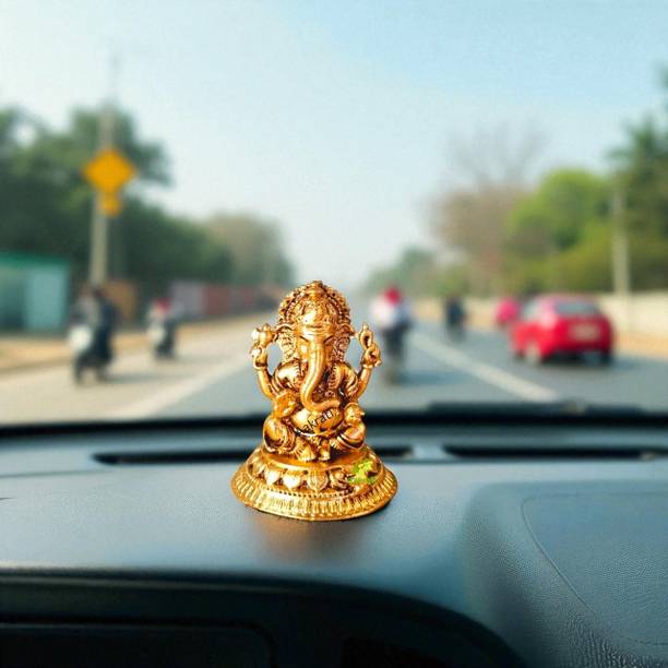 aakrati Ganesh Statue for Temple | Brass Ganesh Idol Decorative Showpiece  -  3.8 cm