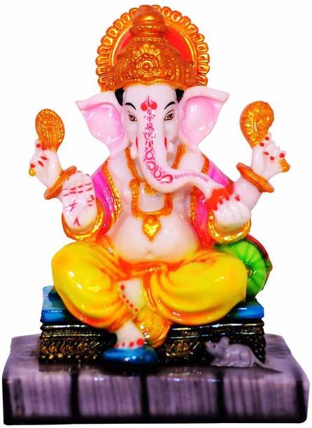 krishnagallery1 Marble Finish Ganesha statue ,Ganesh Ji Murti ,Ganesha Idol, Decorative Showpiece  -  19 cm