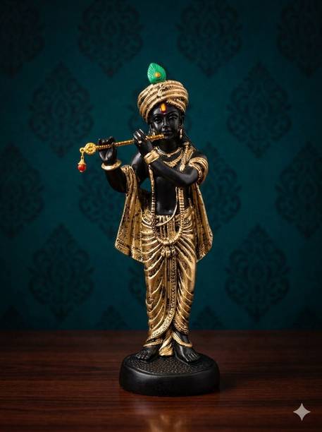 Maa Handicrafts new_Lord Krishna Idol - Antique A3 gold Big Size for Home & Office Decor Decorative Showpiece  -  42 cm