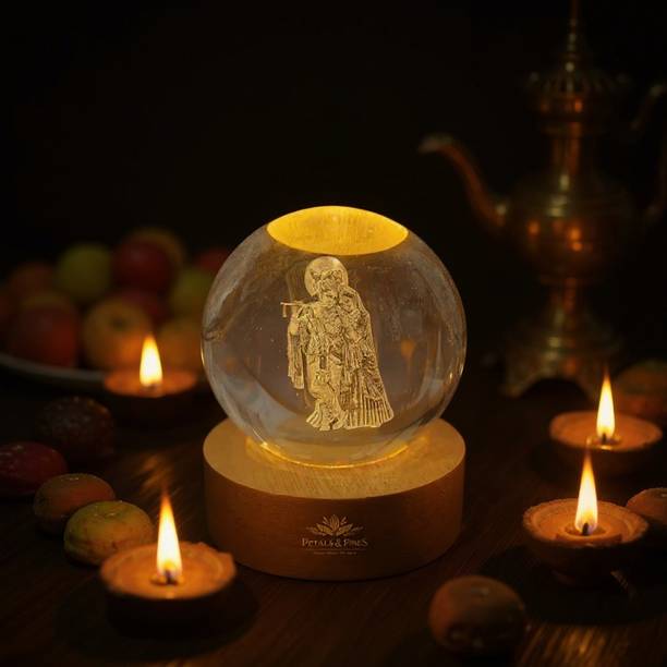 Lavidi Divine Radha Krishna Crystal Light Showpiece for Diwali,Janmashtami & Gifting डेकोरेटिव शोपीस - 10.5 cm