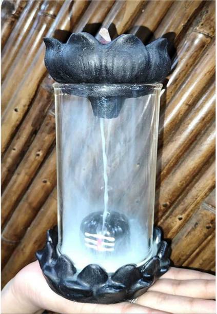 shivsom Glass Shivling Backflow Smoke Fountain with10Cones HOME DECOR Decorative Showpiece  -  25 cm