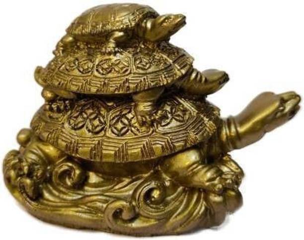 Trishakti Fengshui 3Tier Tortoise/kachua for Longevity, Love ,Harmony,Decorative Showpiece Decorative Showpiece  -  8 cm
