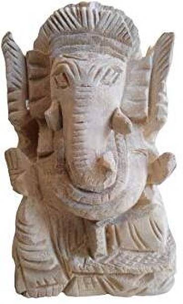 Craftication Ganesh Idol Neem Wood Ganpati Statue Showpiece For Pooja Size 3.5 Inch Decorative Showpiece  -  9 cm