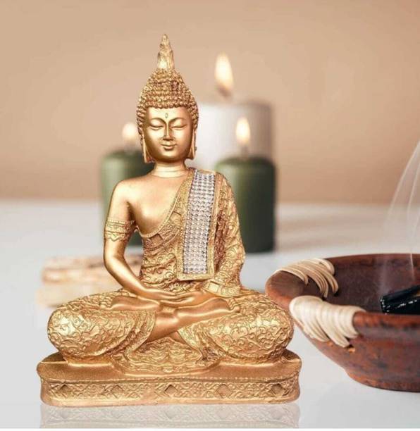 triptimultihub buddha Statue showpiece Idol Beautiful for Gift Home decor Kitchen Items Decorative Showpiece  -  18 cm