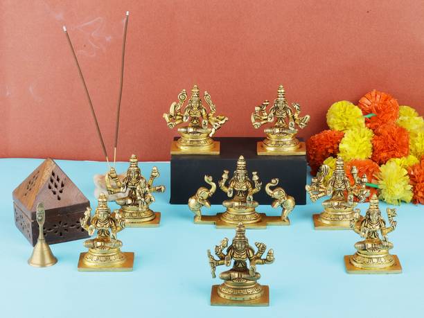 utsavicraft Set of Eight Goddess Maa Laxmi Ashtalakshmi Idols Decorative Showpiece  -  9 cm