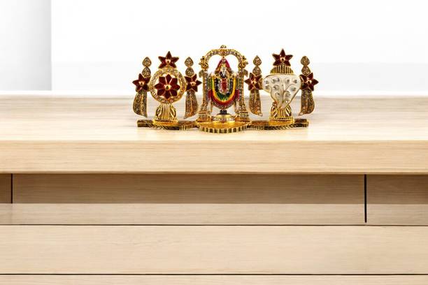 ASTRAMART PACK OF 1 METAL BALAJI IDOL FOR CAR DASHBOARD-PERUMAL IDOL FOR PUJA ETC,, Decorative Showpiece  -  6 cm