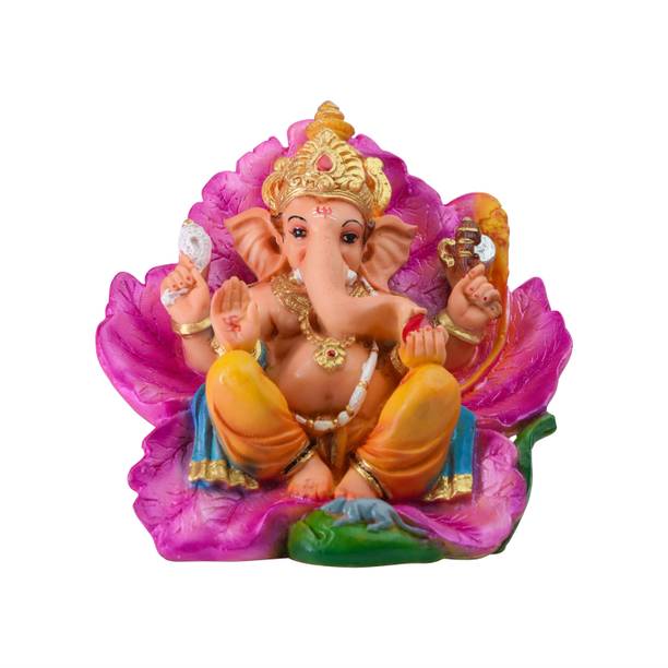 Newven Ganapati Idol Ganesh Murti Chaturthi Decoration Statue Home Decor Gift Manthir Decorative Showpiece  -  16 cm
