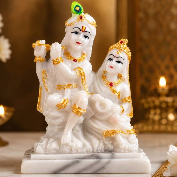primegadgets PRIMEGADGETS Radha Krishna Marble Finish Murti Decorative Showpiece  -  11 cm