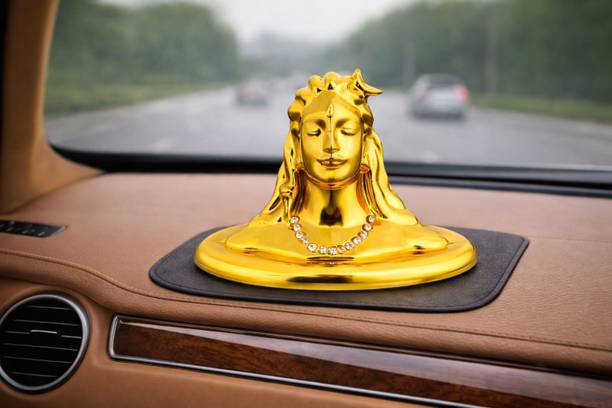 GOD DARBAR Trishul Shivling Premium Gold Edition Decorative Showpiece  -  6 cm