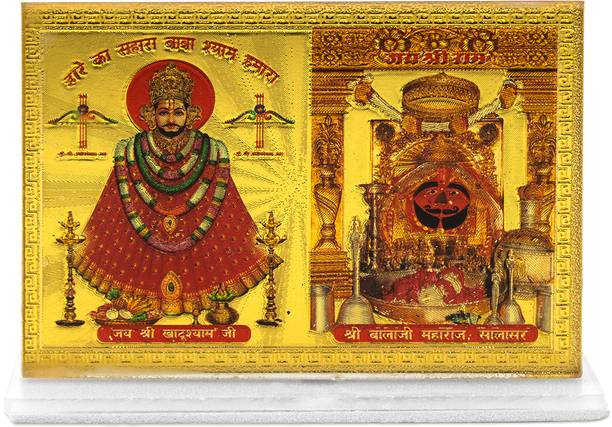 Stylewell God Khatu Shyam Baba With Salasar Balaji Maharaj Idol Gift Item Decorative Showpiece  -  6 cm