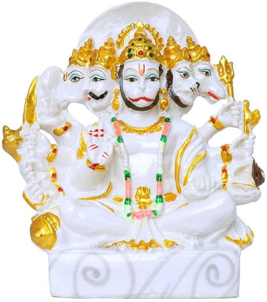 QUBIX Hanuman Resin Idol for Car Dashboard, Home & Office Desk Decor Decorative Showpiece  -  15 cm