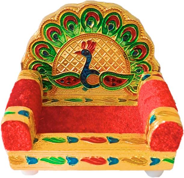 PS Traders PS TRADERS THAKUR JI SHRI BANKEYBIHARI JI SIGHASAN Decorative Showpiece  -  11 cm