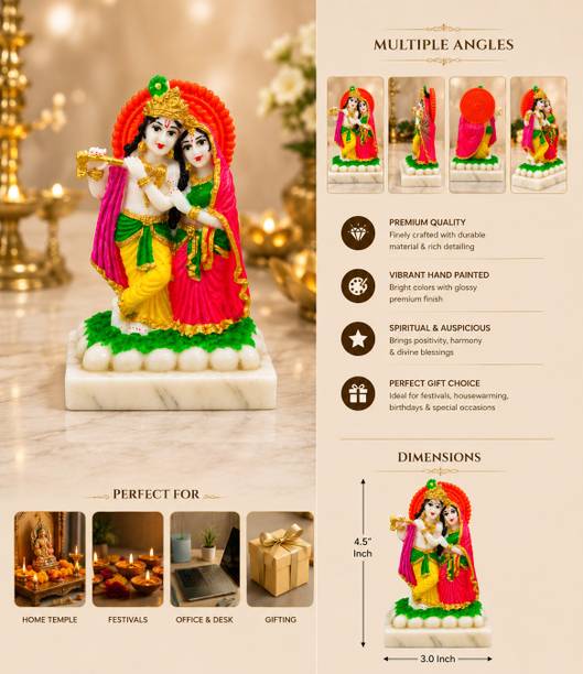 SBBCO SBBCO Divine Edge Radha Krishna Murti Anniversary Gift Showpiece Decorative Showpiece  -  10.6 cm