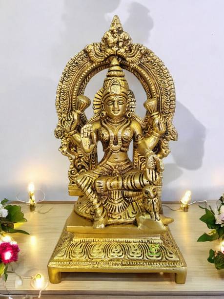 aakrati Brass Decorative Lakshmi Murti | Divine Idol for Festival Decoration & Blessings Decorative Showpiece  -  18 cm