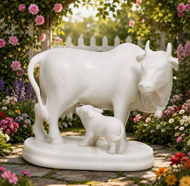 Ishita Handicraft Kamdhenu Cow Idol Decorative Showpiece - 10.2 cm