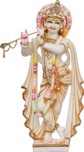 THOLIYA ARTS Big Size Shree Krishna Playing Flute Statue Kanha Standing Murti Idol For Home Decorative Showpiece  -  35.56 cm