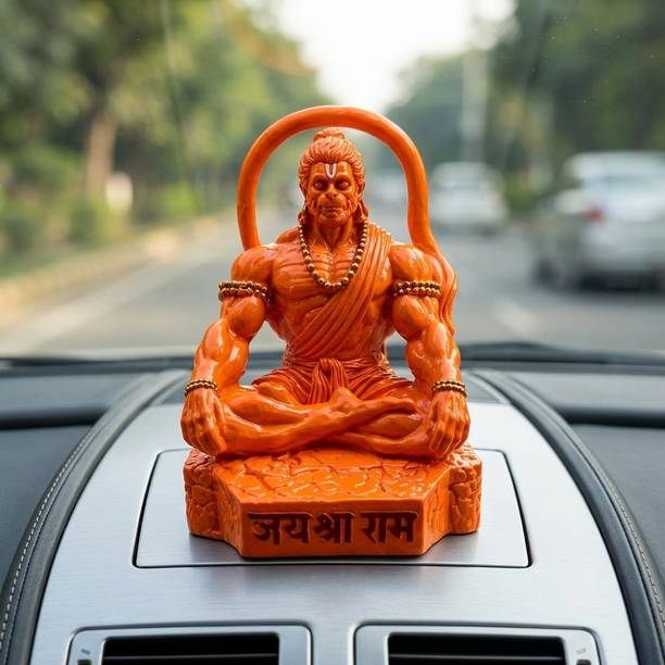 Astro Upaay (AU) Meditation Hanuman Idol Religious Showpiece for Home Pooja Decor Decorative Showpiece  -  12 cm