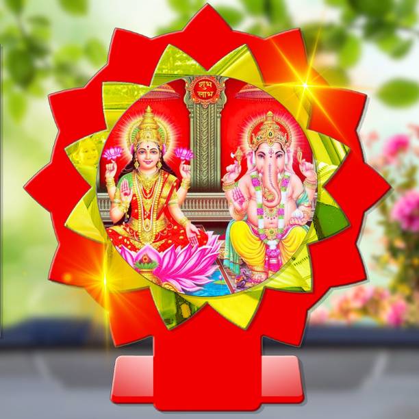 SANBIA Lakshmi Ganesh Laxmi Ganesha Car Dashboard Idol Premium Decorative Showpiece  -  11 cm