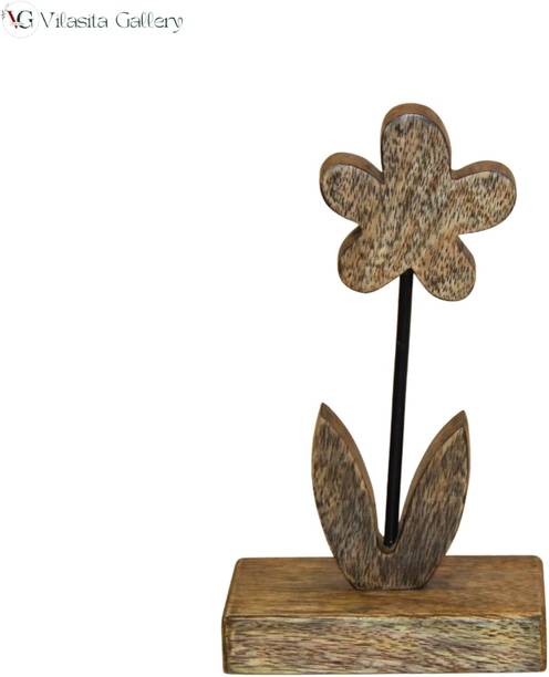 Vilasita Gallery Handcrafted Wooden Flower-Perfect for Home Decor Decorative Showpiece  -  20 cm