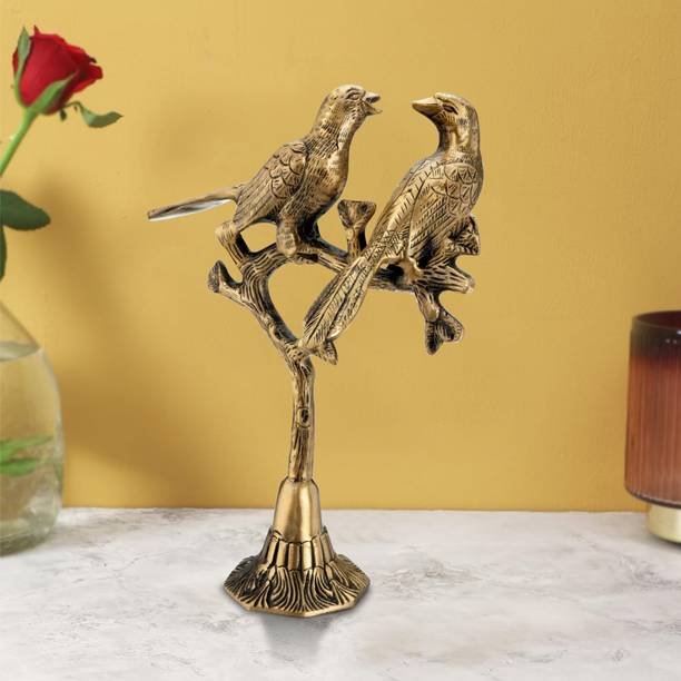 Cave Handcrafted Love Birds Figurine, Twin Birds on Tree Branch Decorative Showpiece  -  25 cm