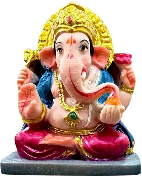 ERCOLE Ganesh Idol for Home Decor Car Dashboard Ganpati Murti for Pooja Room Temple Decorative Showpiece  -  5.08 cm