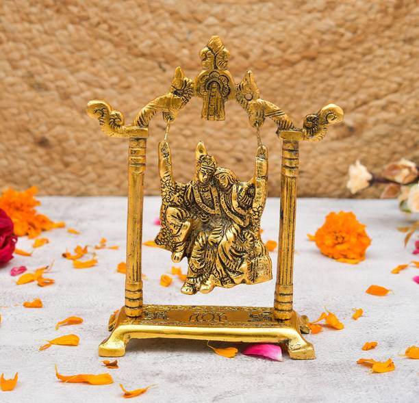 NIRMAL HANDI CRAFT Metal Radha Krishna Statue Decorative Showpiece  -  17.78 cm