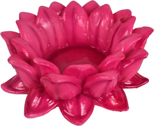 ShivaPoojaNeeds Fiber Lotus Stand Pink Decorative Showpiece  -  4 cm