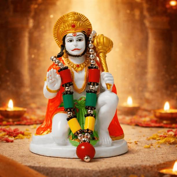 Sudaya Hanuman Ji Murti Idol Bajrangbali for Home & Car | Pooja Gift Decor Decorative Showpiece  -  8 cm