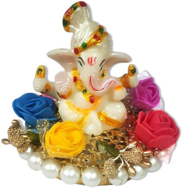 Stylewell Decoration Ganesha Vighanharta God Statue Unique Ganesha Idol for Home Decor Decorative Showpiece  -  8 cm