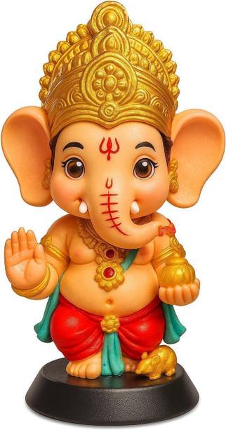 ganesh idol Mkecom Ganesha God Idol for Car Dashboard | Ganpati Bappa Murti Decorative Showpiece  -  10 cm