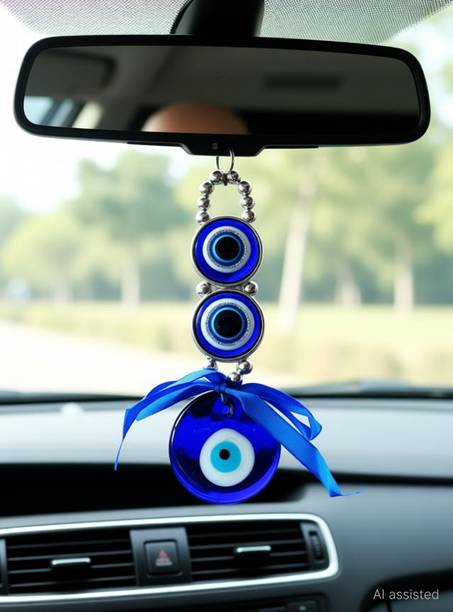 Ripe India Evil Eye Hanging Nazar Battu for Home & Car for Good Luck Decorative Showpiece Decorative Showpiece - 16 cm